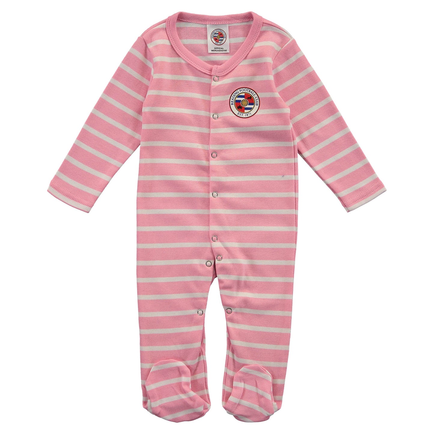 Reading Stripe Sleepsuit - Pink/White - Baby