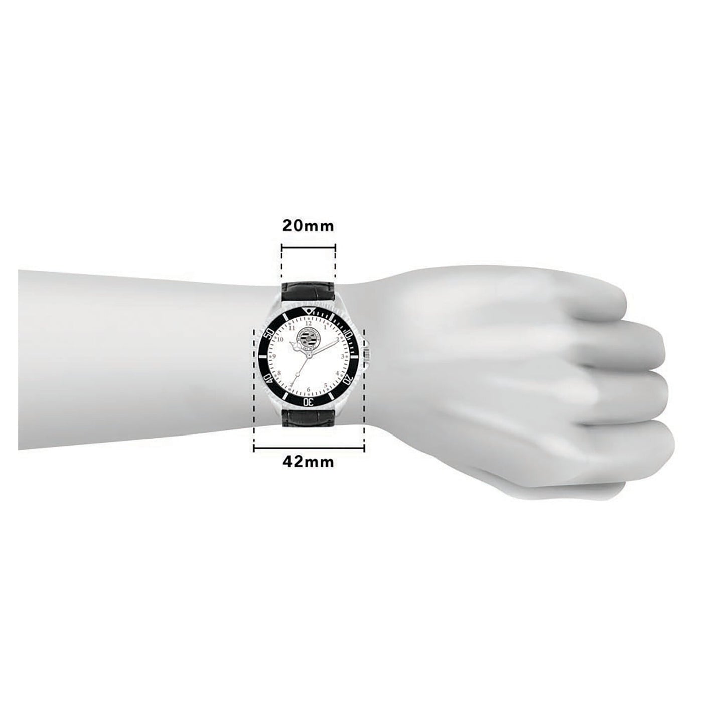 Reading Silver Case - Black Leather Strap Watch