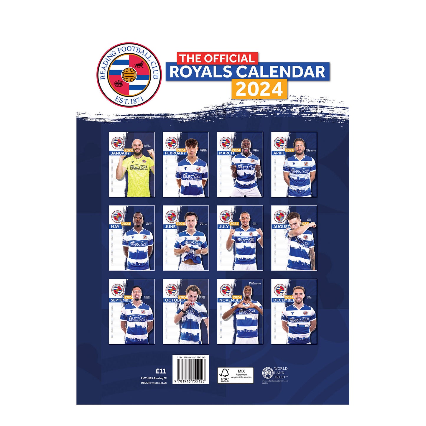 Reading Official 2024 Calendar - A3