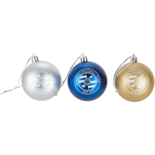 Reading Christmas Baubles - 3 Pack