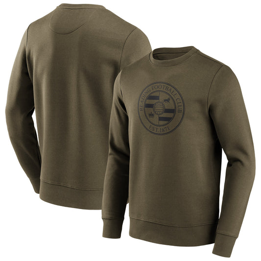 Reading Mono Logo Graphic Crew Sweatshirt - Khaki - Mens