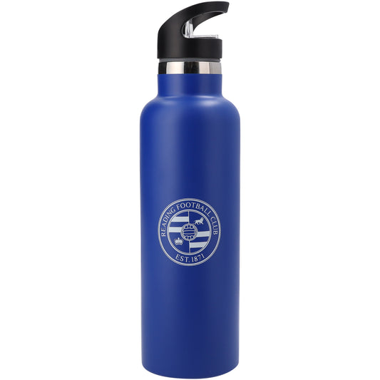Reading Metal Pop Up Lid Water Bottle - 750ml - Black