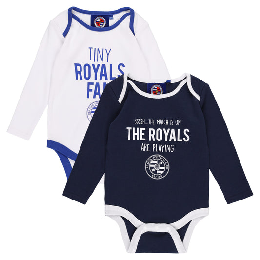 Reading 2 Pack Bodysuits - Navy/White - Baby
