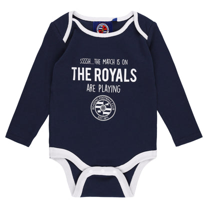 Reading 2 Pack Bodysuits - Navy/White - Baby