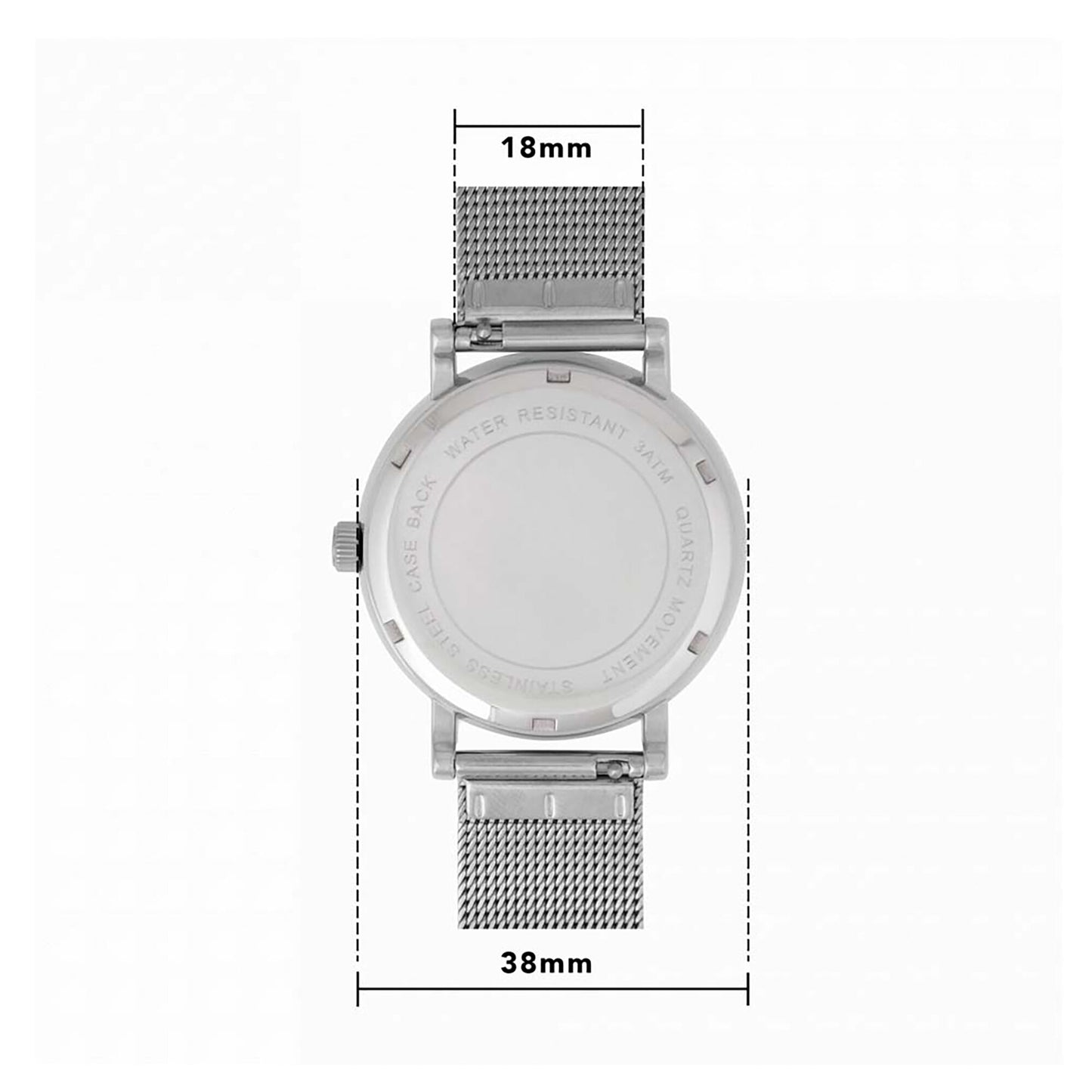 Reading Silver Case - Mesh Strap Watch - Women's