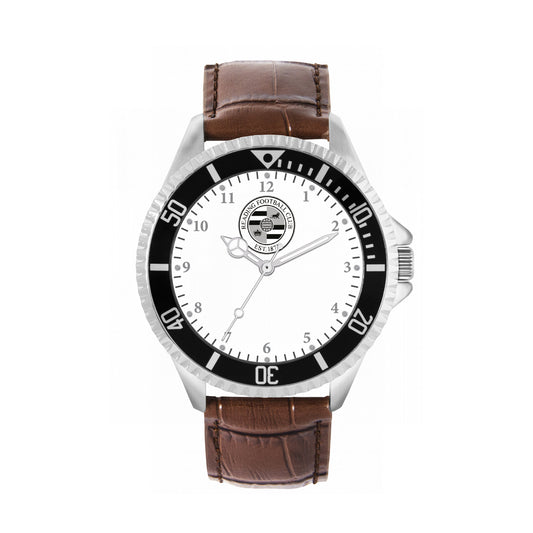 Reading Silver Case - Brown Leather Strap Watch