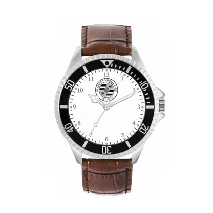 Reading Silver Case - Brown Leather Strap Watch