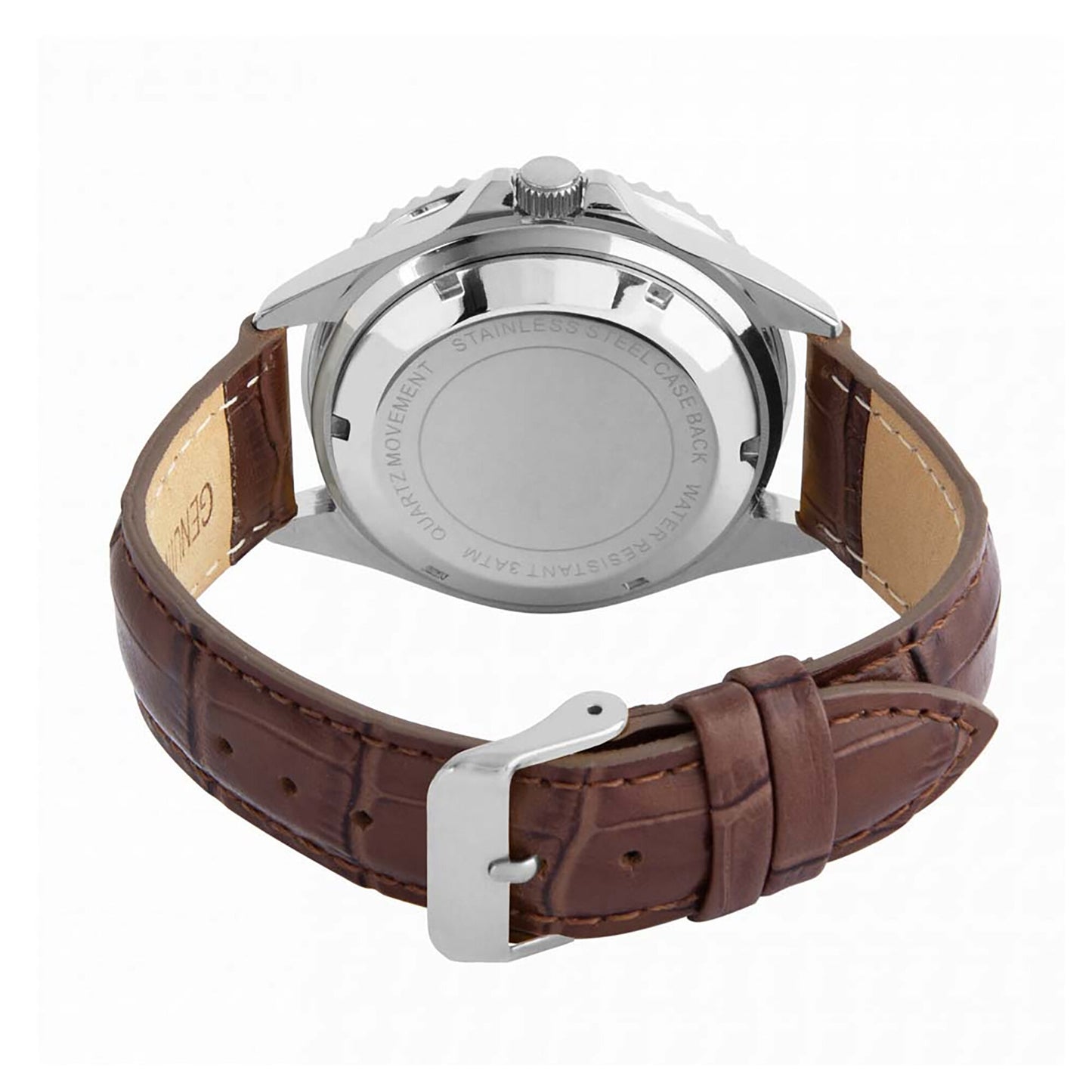 Reading Silver Case - Brown Leather Strap Watch