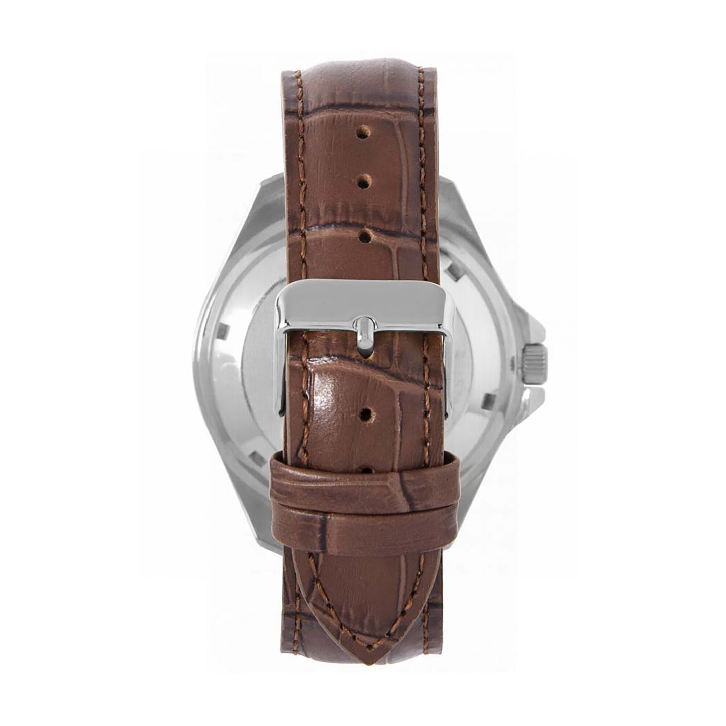Reading Silver Case - Brown Leather Strap Watch