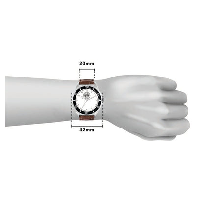 Reading Silver Case - Brown Leather Strap Watch