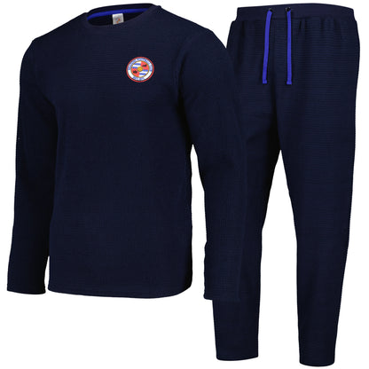 Reading Waffle Long Pyjamas - Navy - Mens