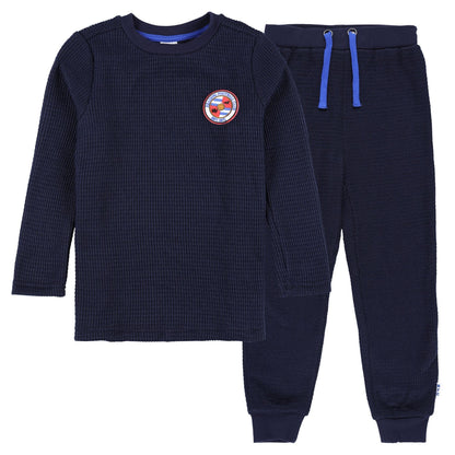 Reading Waffle Long Pyjamas - Navy - Boys