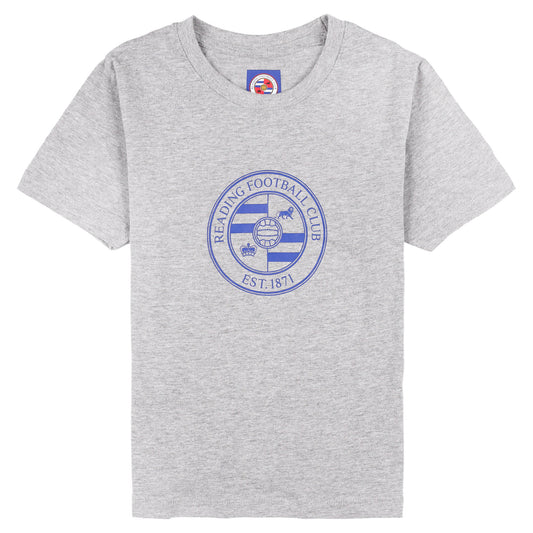 Reading Mono Logo T-Shirt - Grey Marl - Kids