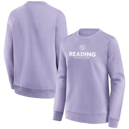 Reading Wordmark Logo Graphic Oversized Crew Sweatshirt - Purple Rose - Womens