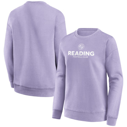 Reading Wordmark Logo Graphic Oversized Crew Sweatshirt - Purple Rose - Womens