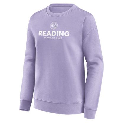 Reading Wordmark Logo Graphic Oversized Crew Sweatshirt - Purple Rose - Womens