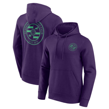 Reading Front & Back Logo Graphic Hoodie - Purple - Mens