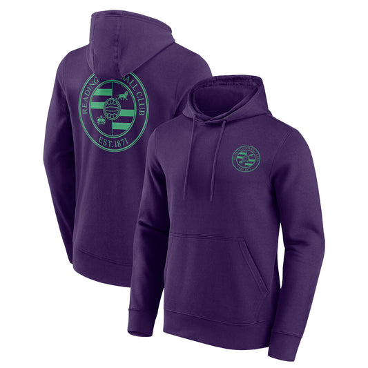 Reading Front & Back Logo Graphic Hoodie - Purple - Mens