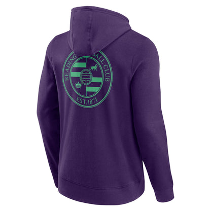 Reading Front & Back Logo Graphic Hoodie - Purple - Mens