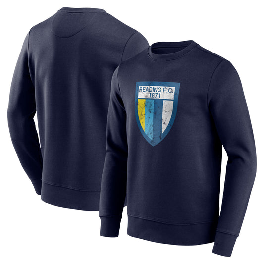 Reading Distressed Retro Graphic Crew Sweatshirt - Maritime Blue - Mens