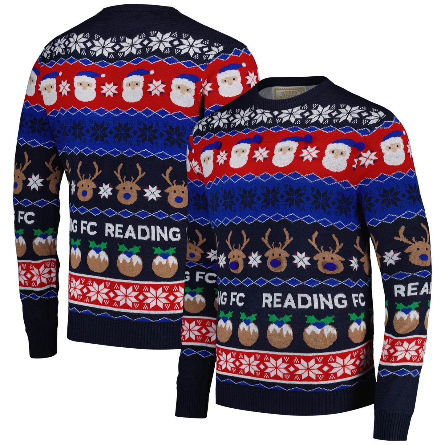 Reading Fairisle Christmas Jumper - Blue - Adults