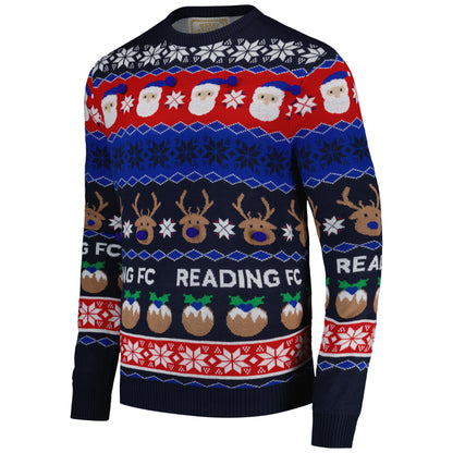 Reading Fairisle Christmas Jumper - Blue - Adults