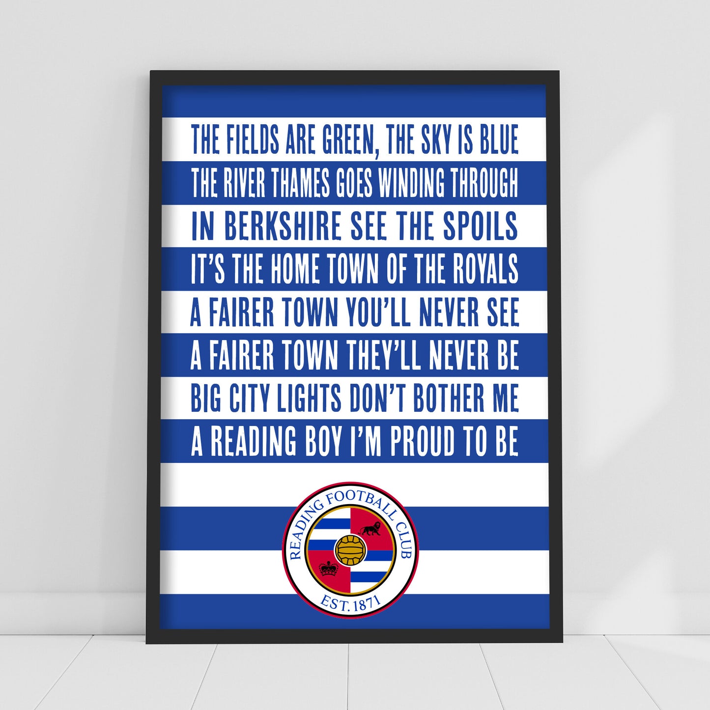 Reading Fields are Green Song Print - Framed A3
